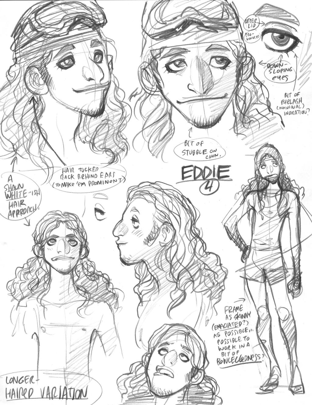 Rough character designs for SSX's Eddie (4 of 5)