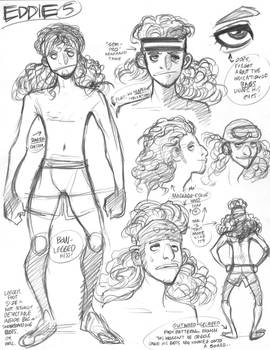 Rough character designs for SSX's Eddie (5 of 5)