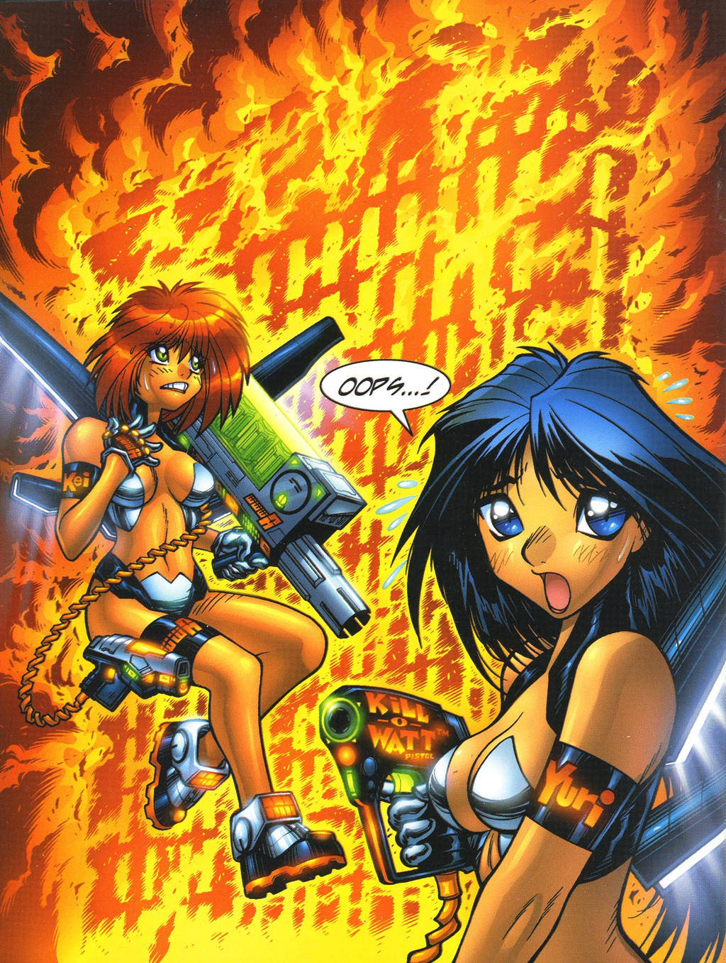 DIRTY PAIR illo for FLATIRON magazine, full color