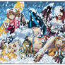 SSX3 4-girl pile-up illo