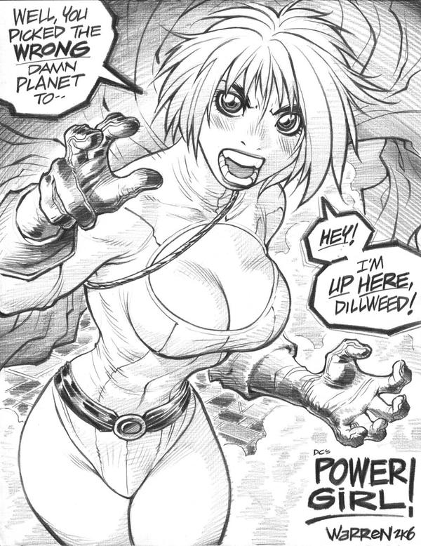 Messed-up POWER GIRL sketch by AdamWarren