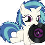 Filly Vinyl Scratch With A Record In Her Mouth