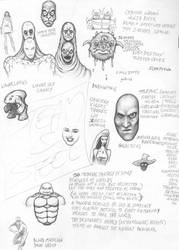 fantasy creature sketch page