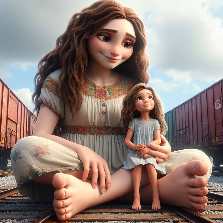 Giantess Mom and daughter in Train Yard by JamesZorranFan789 on DeviantArt