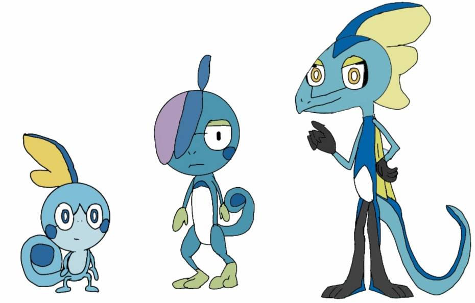 some sobble evolutions line art by ivant07 on DeviantArt