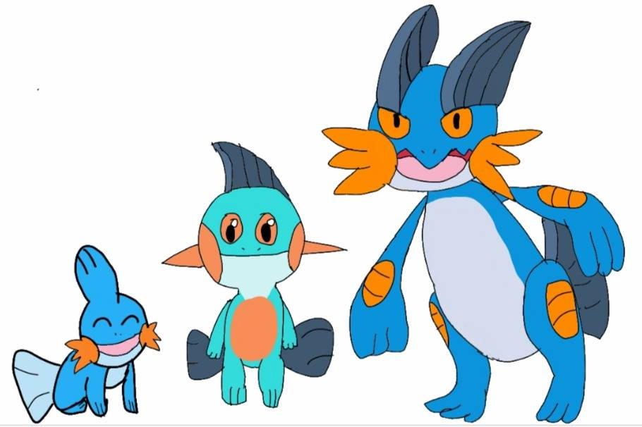 mudkip evolution art by ivant07 on DeviantArt