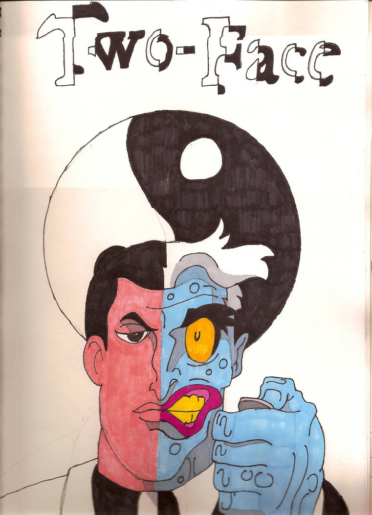 Two-Face drawing by JayRobArt on DeviantArt