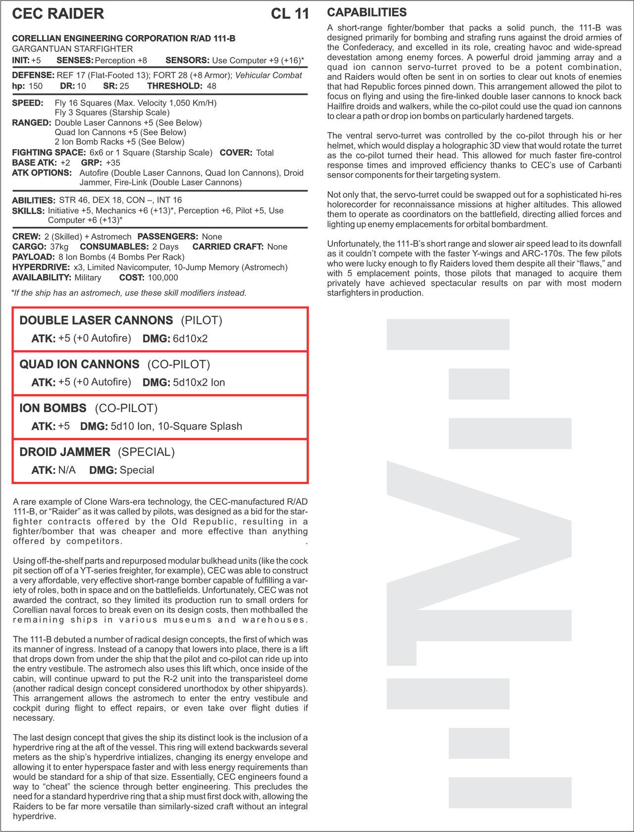 Stat Block For R/AD 111-B by twowolves80 on DeviantArt