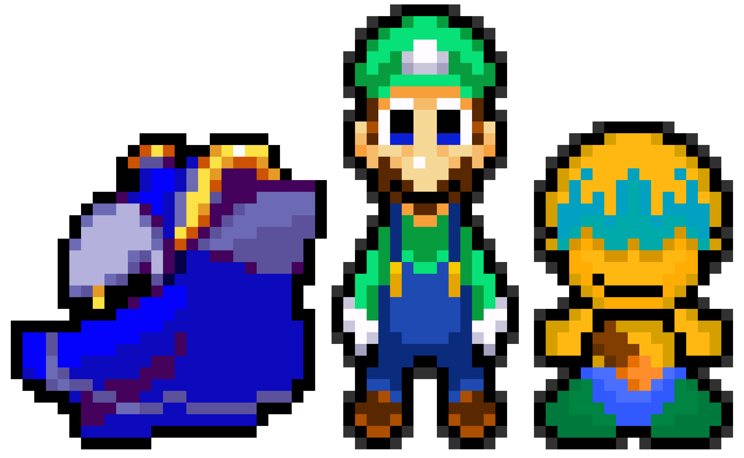 Luigi, Tuff, Meta Knight Size Test