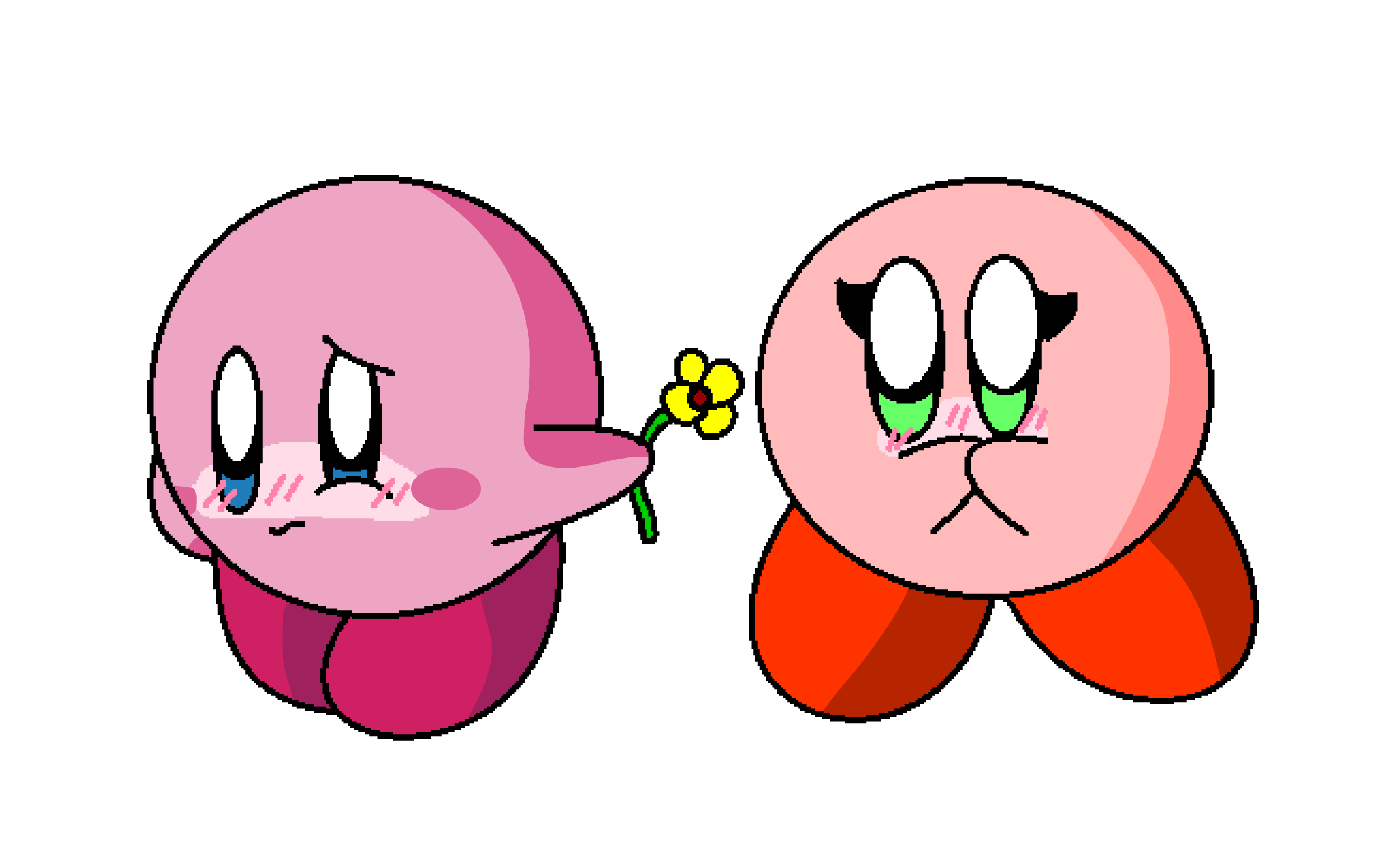 Kirby give the flower