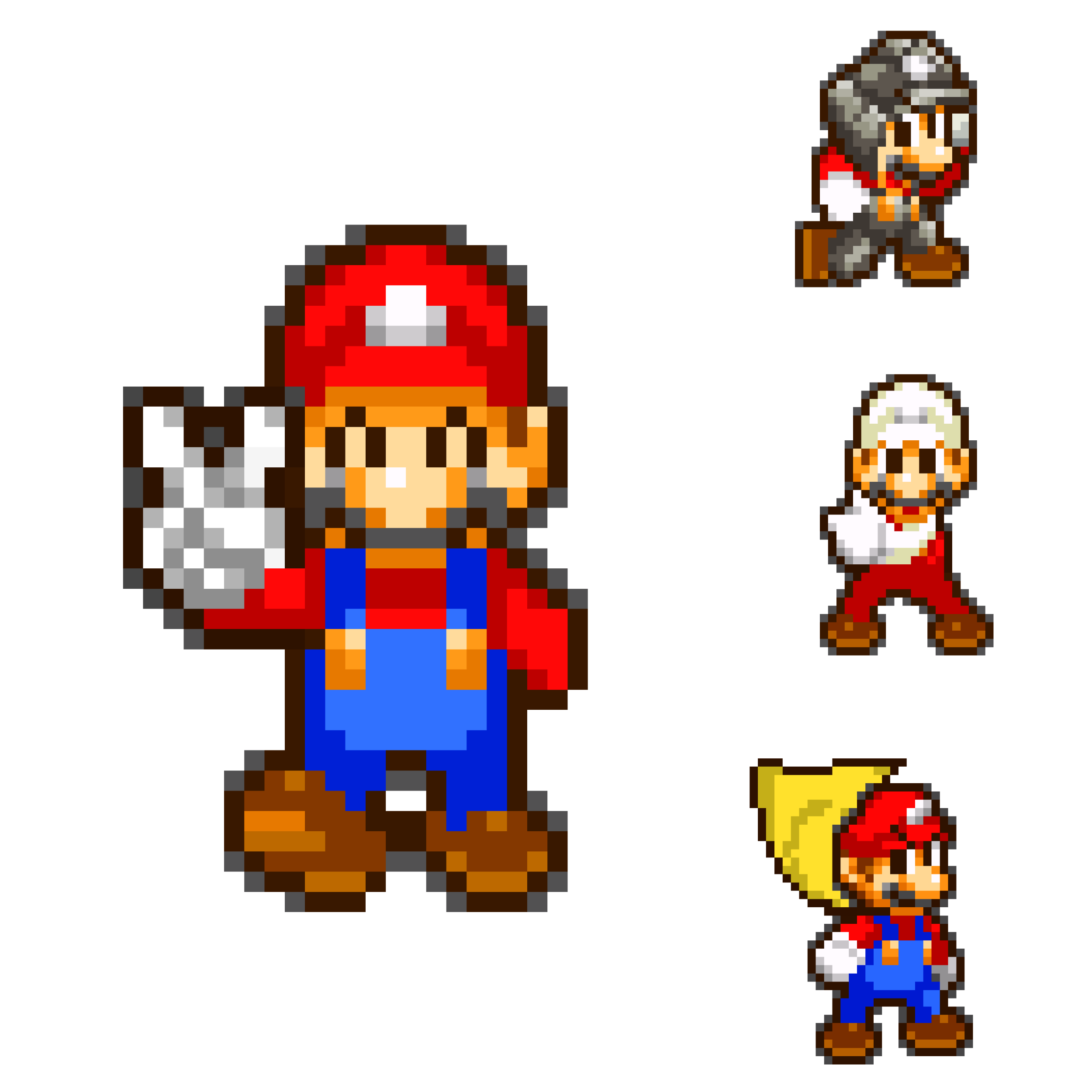 Mario and his Powerup Forms