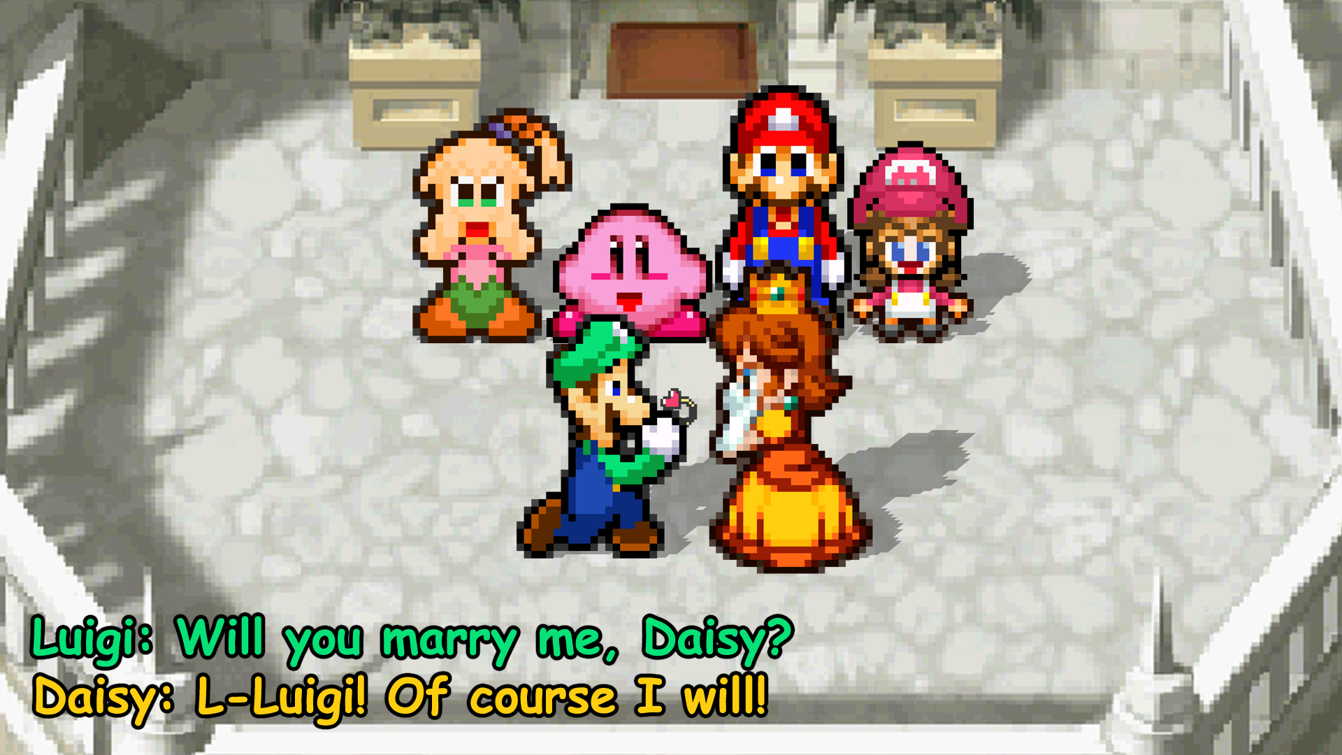 Luigi ask Daisy for marriage