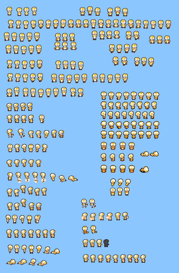 Yellow Toad Sprite Sheet.
