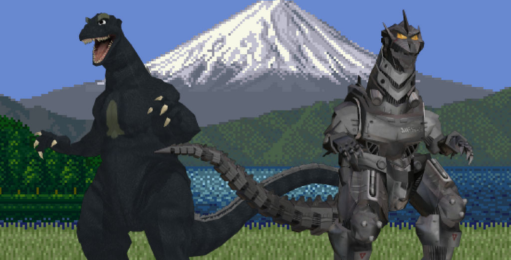 Fake Godzilla and Mechagodzilla (Super Godzilla)