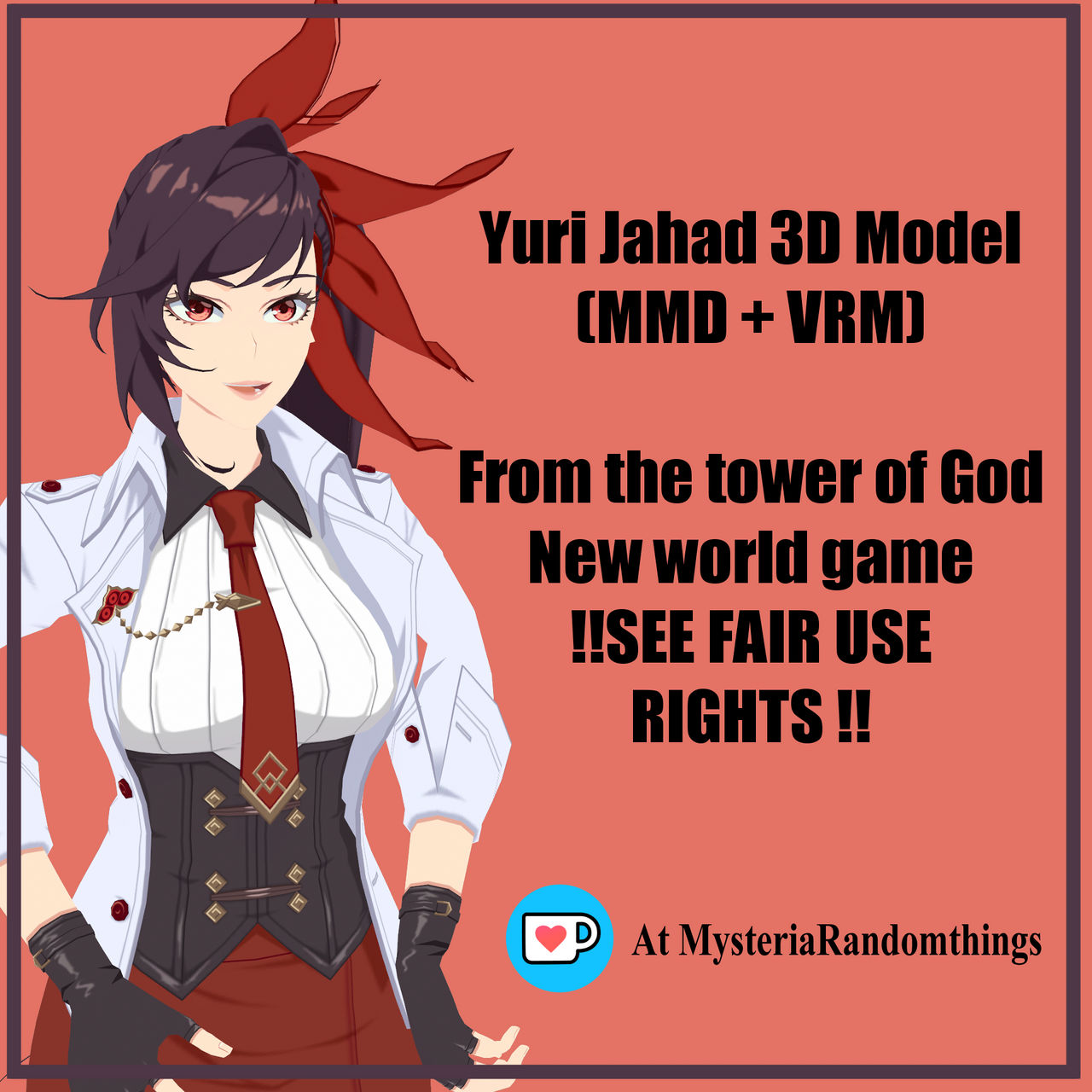Yuri Jahad 3d model MMD + VRM (tower of god game) by