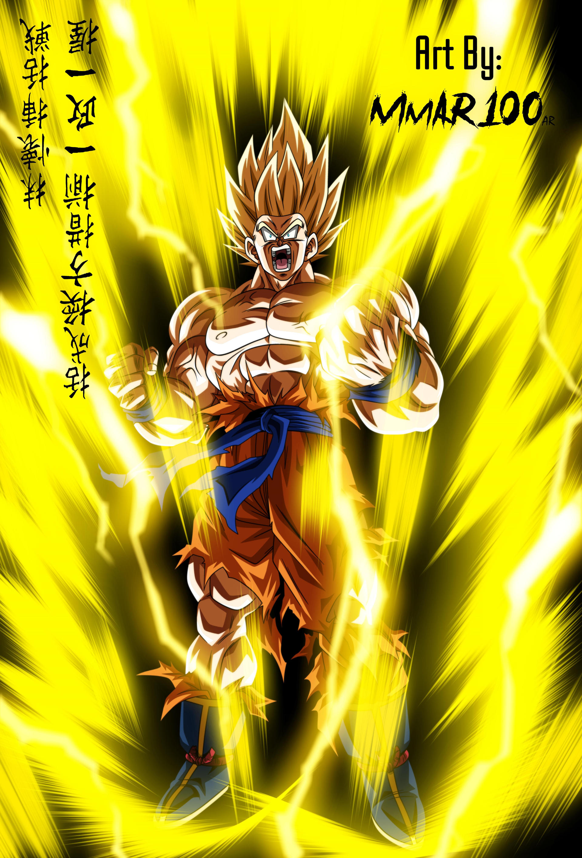 Download Goku powers up to Super Saiyan level in the amazing