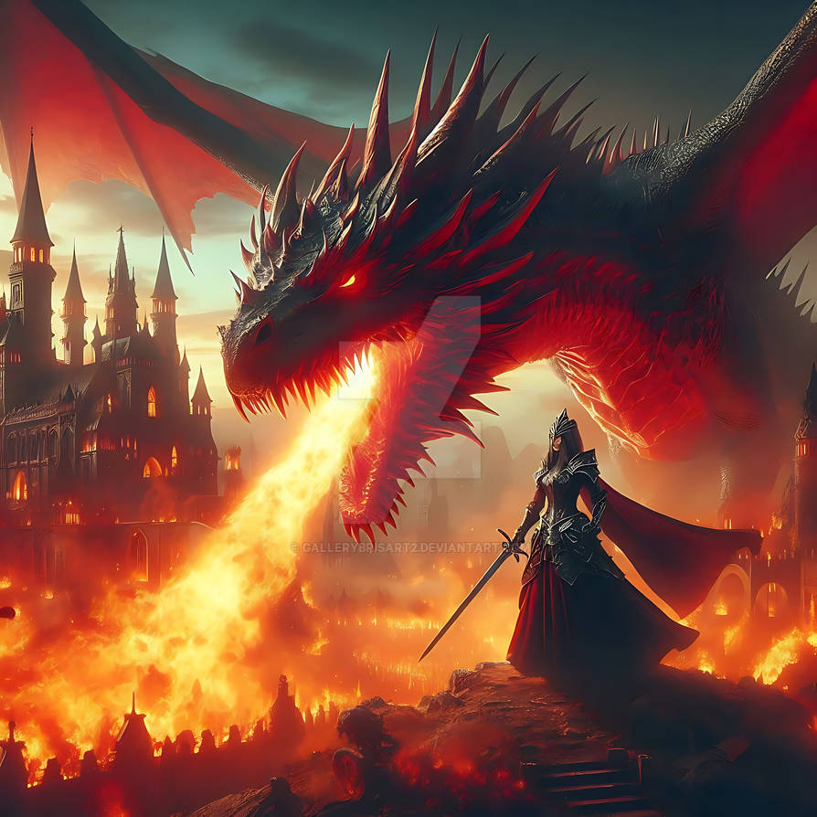 Fire Dragon Showdown by GalleryBrisArt2 on DeviantArt
