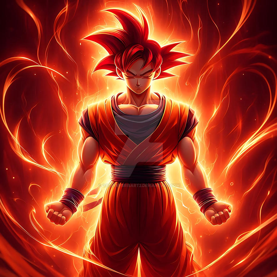 Red Robe Goku Dragonball - Goku Red God by GalleryBrisArt2 on DeviantArt