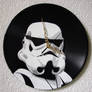 Stormtrooper stencil on vinyl clock