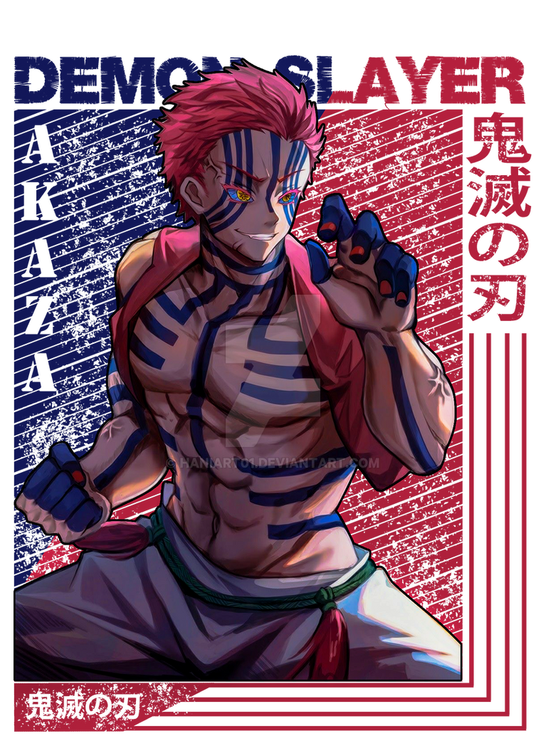 Akaza / Demon Slayer Ready for use in POD by HaniArt01 on DeviantArt
