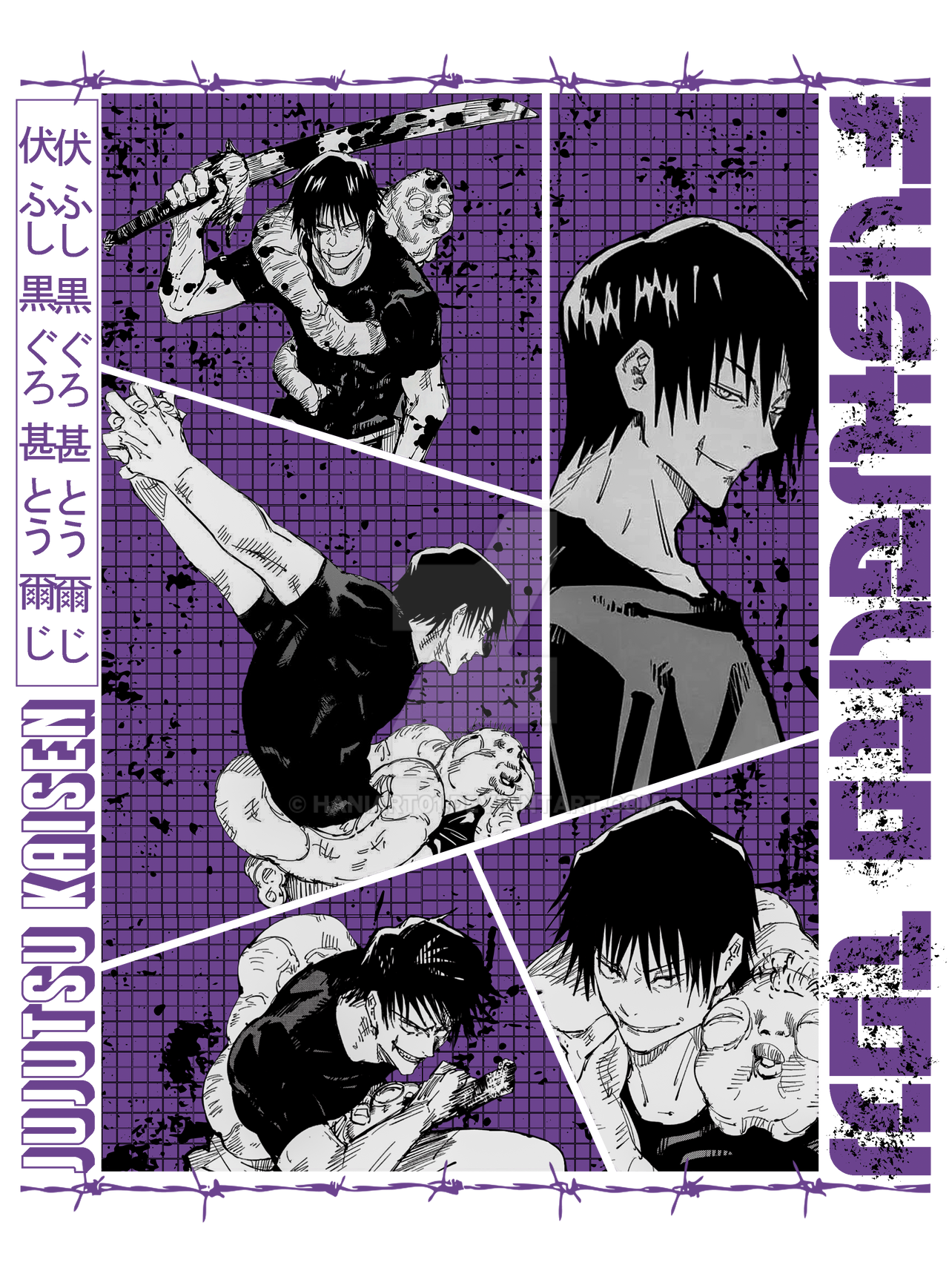 fushiguro toji jujutsu kaisen front design by HaniArt01 on DeviantArt