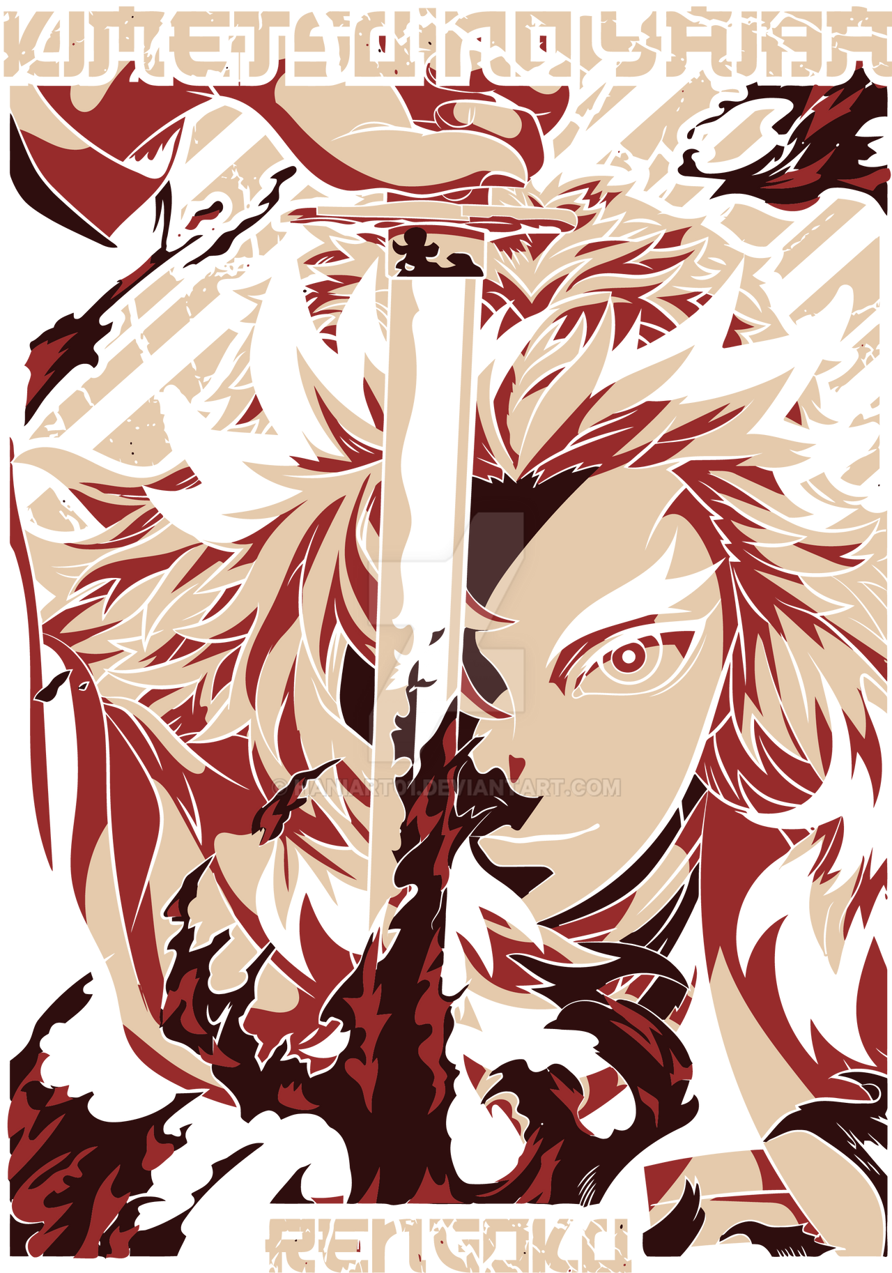 Kimetsu No yaiba Rengoku Design in PNG by HaniArt01 on DeviantArt