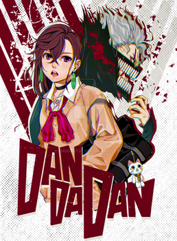 Dandadan Okarun andMomo design in PNG ready to use