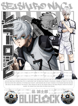 Seishiro Nagi Blue Luck PNG design ready to print