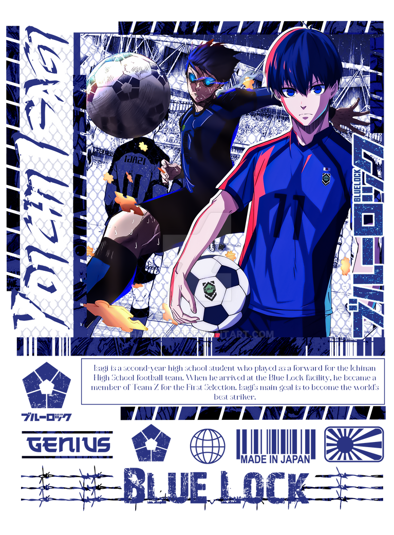 Isagi blue lock Png Design ready to print\use by HaniArt01 on DeviantArt