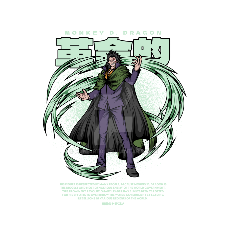 Monkey d. dragon one piece png design ready to use by HaniArt01 on ...