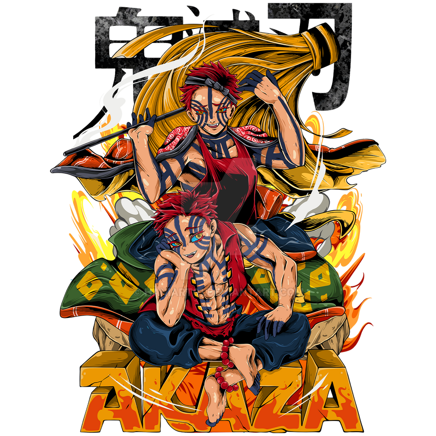 Akza First Design Akaza Demon slayer Design Ready to print/use by HaniArt01 on DeviantArt