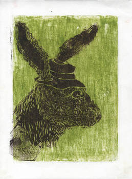 Woodcut the rabbit