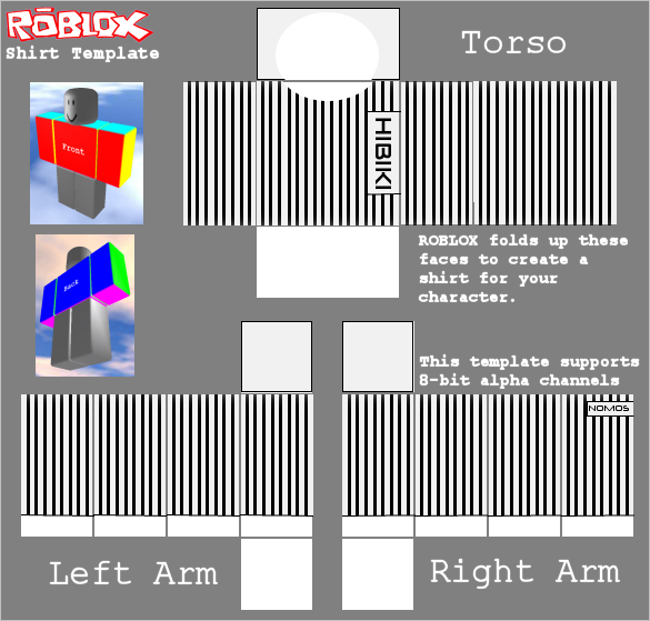 Roblox Shirt Template Hibiki Nomos Striped Shirt By Giromcalica On Deviantart - roblox clothing template already made