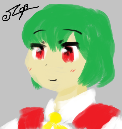 Yuuka Kazami In MS Paint With One Arm