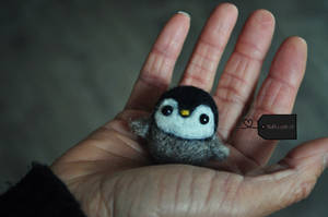 Needle felted baby penguin