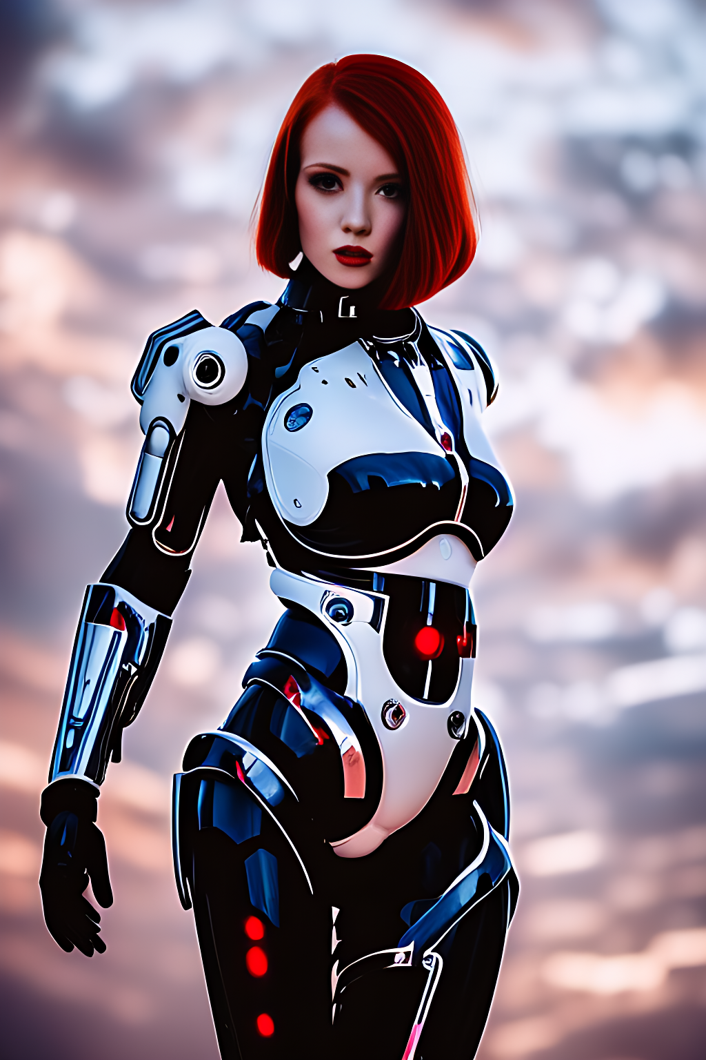 Cyborg Redhead cloudy sky