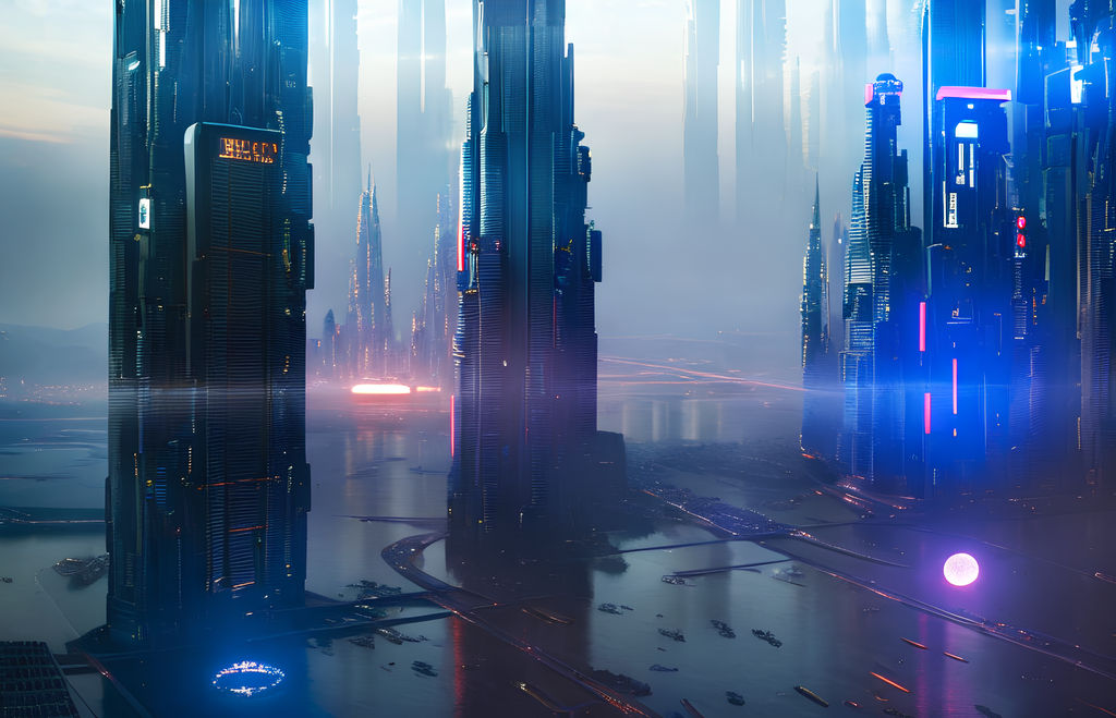 Cyberpunk cityscape