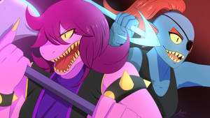 Susie and Undyne (Undertale and Deltarune)