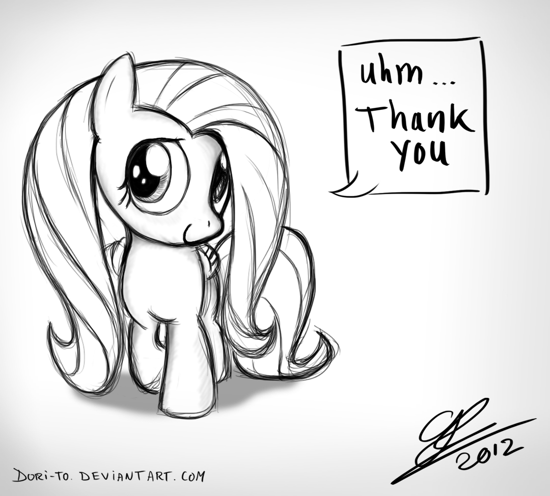 Filly Fluttershy says thank you