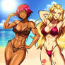 Cross Ange: Zola and Scarlett, Bikini beach date