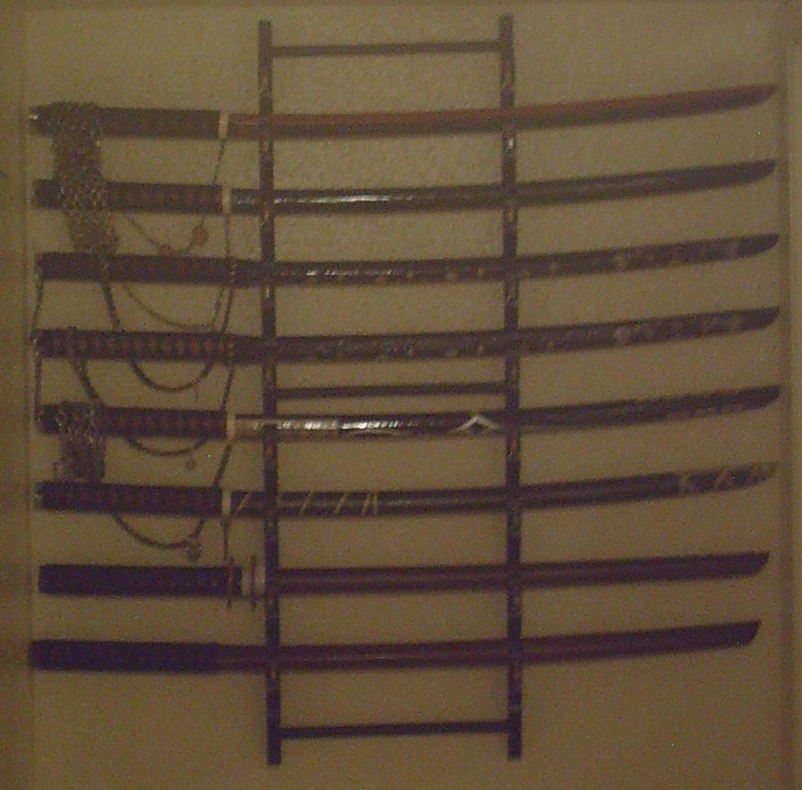 sword rack with swords by black-shaddow-walker on DeviantArt