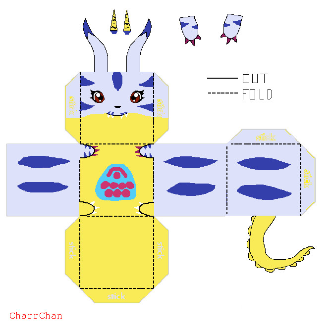 Gabumon Template Papercraft