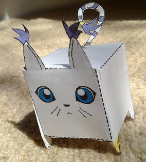 Gatomon Papercraft Cube