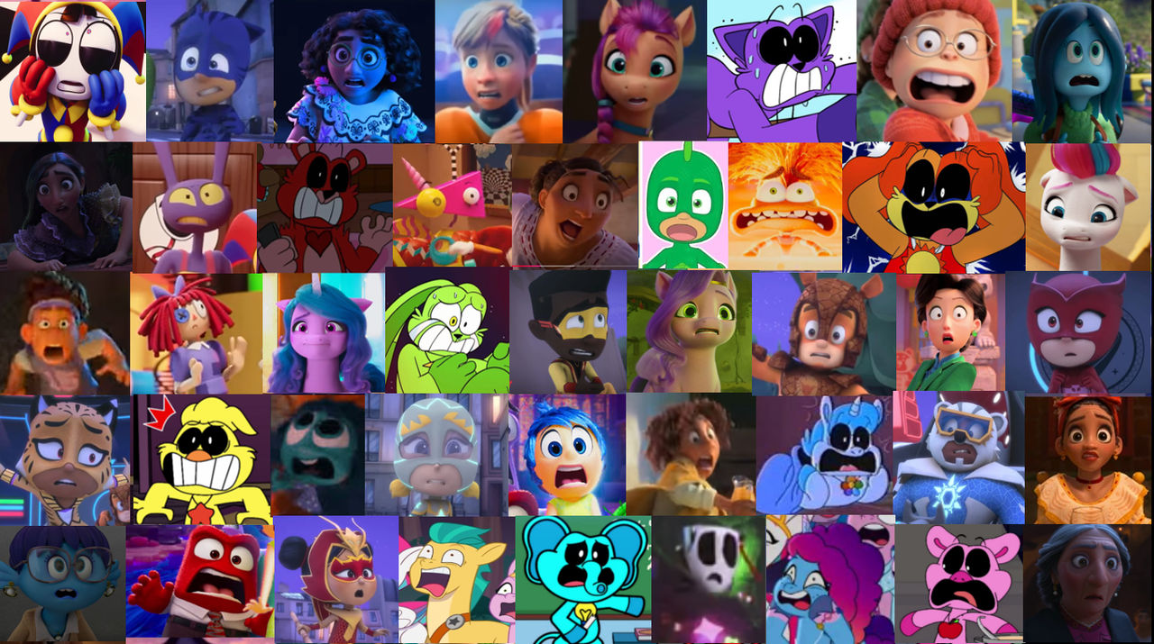 44 Characters Scared/Screaming reaction template by ZAN032809 on DeviantArt