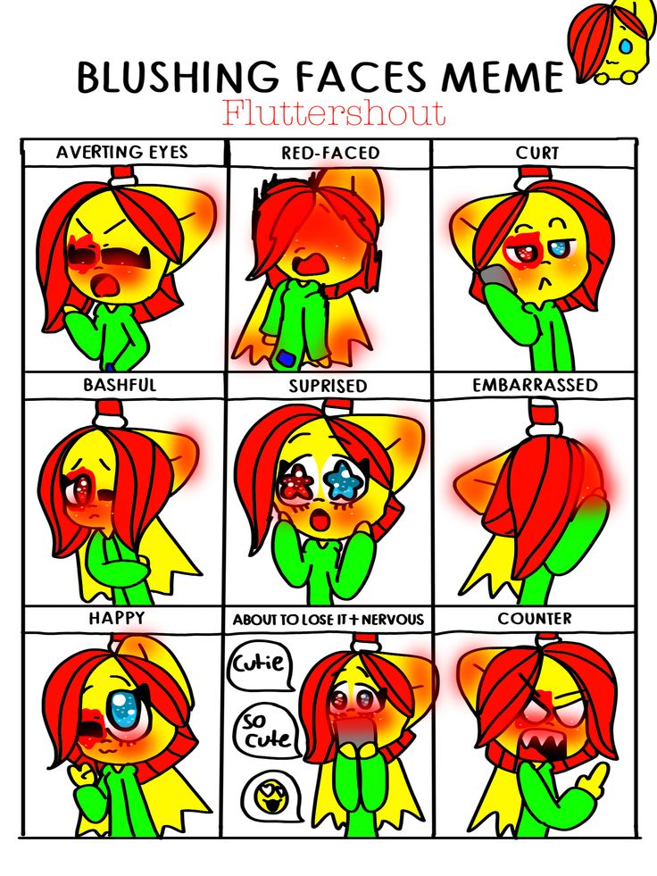 Deviantart Blushing blushing faces meme by fluttershout-coolest on DeviantArt