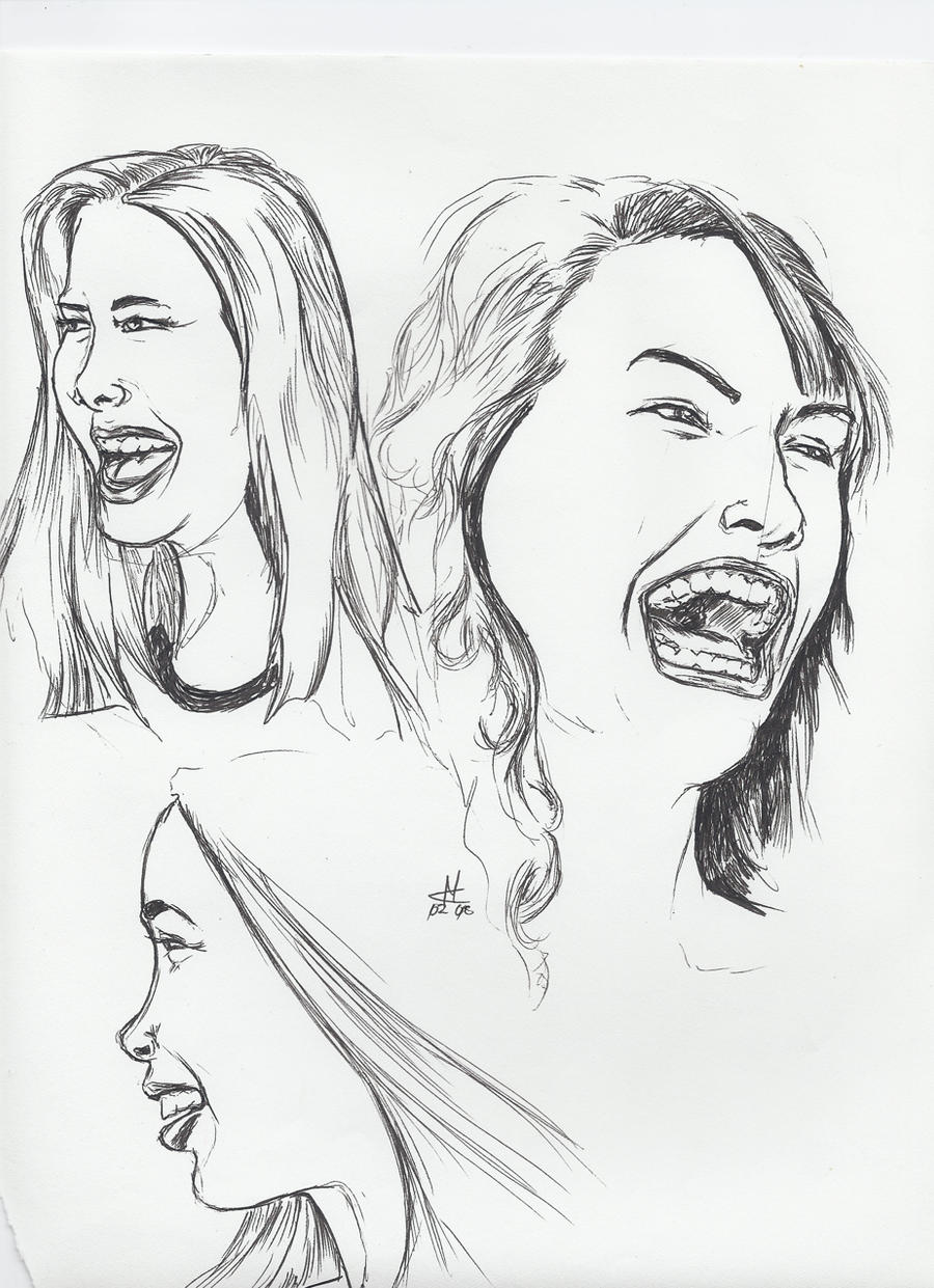 sketches of people laughing by chrisillustration on DeviantArt