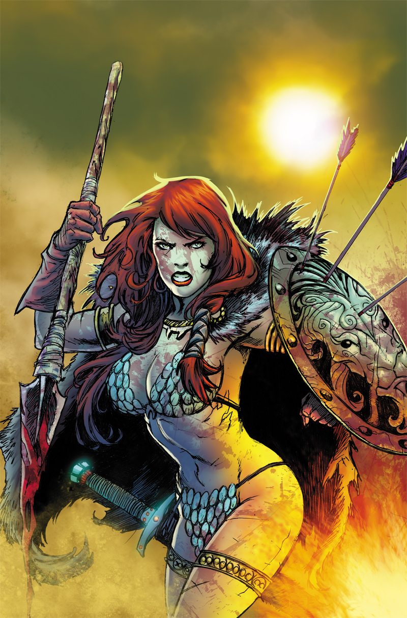 Red Sonja issue 34 color sample by mikestefan