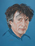 Neil Gaiman full portrait 'Heforshe' by Andromaque78