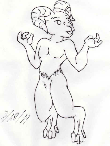 Faun line art.