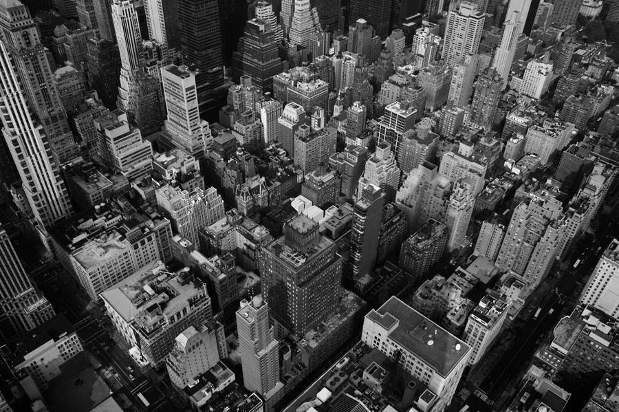 Looking down on New York City